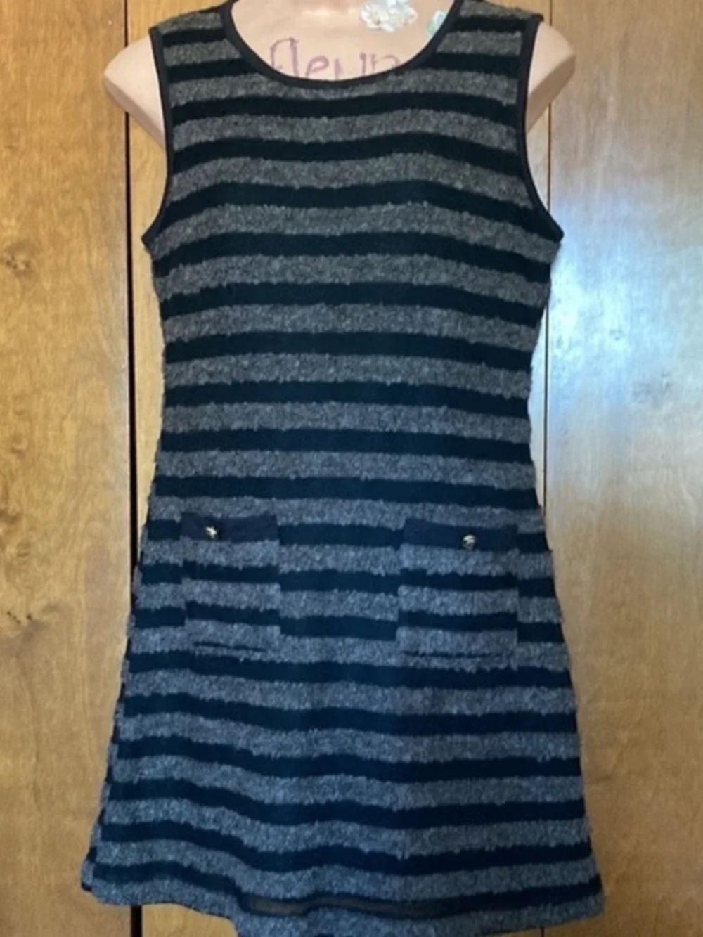 Monteau Striped Sleeveless Dress Size Medium NEW NWOT